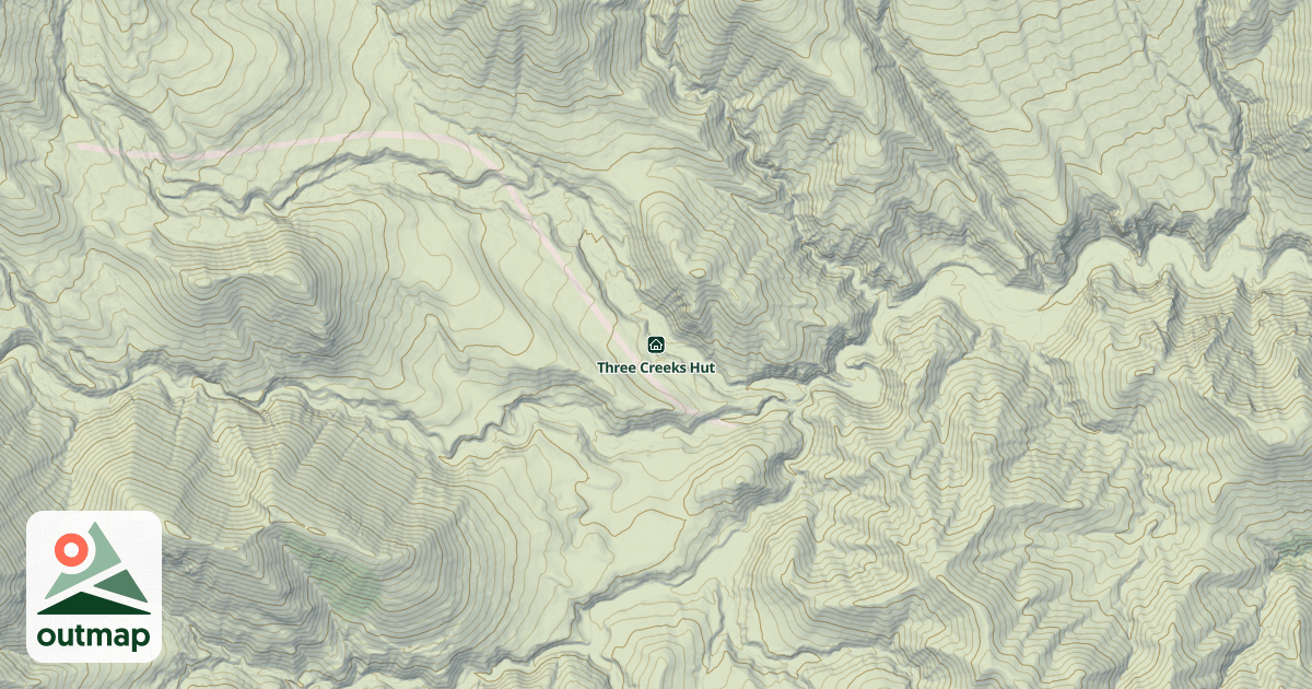 Map of Three Creeks Hut