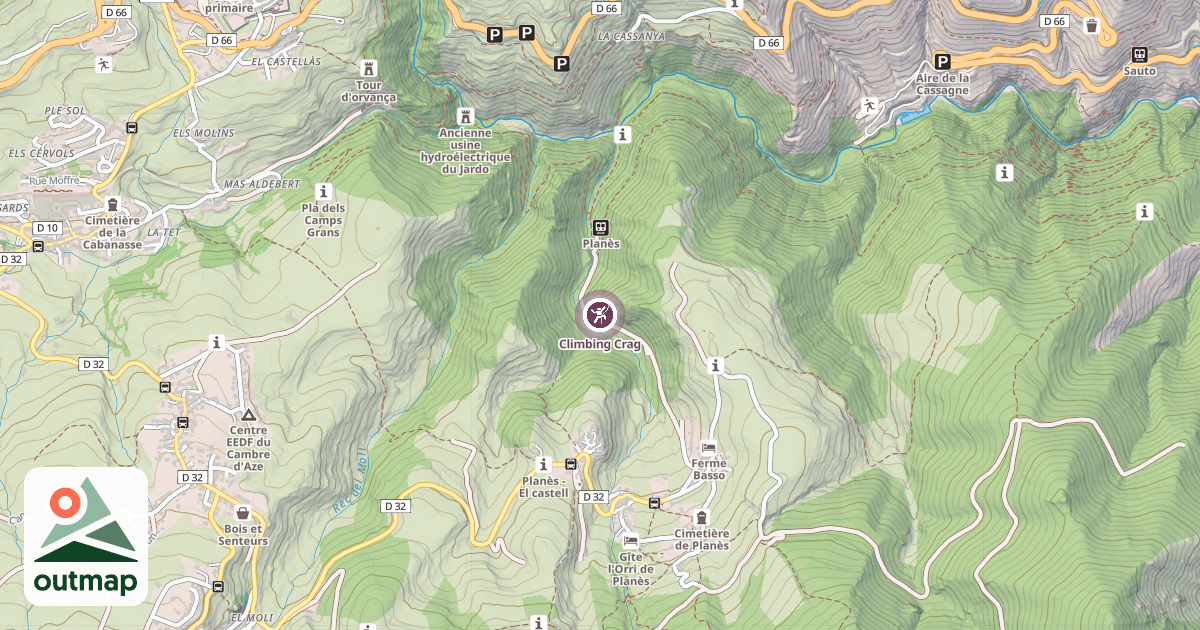 Map of Climbing Crag