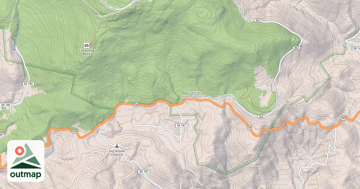 Map of Roadside Warm-Up Sit