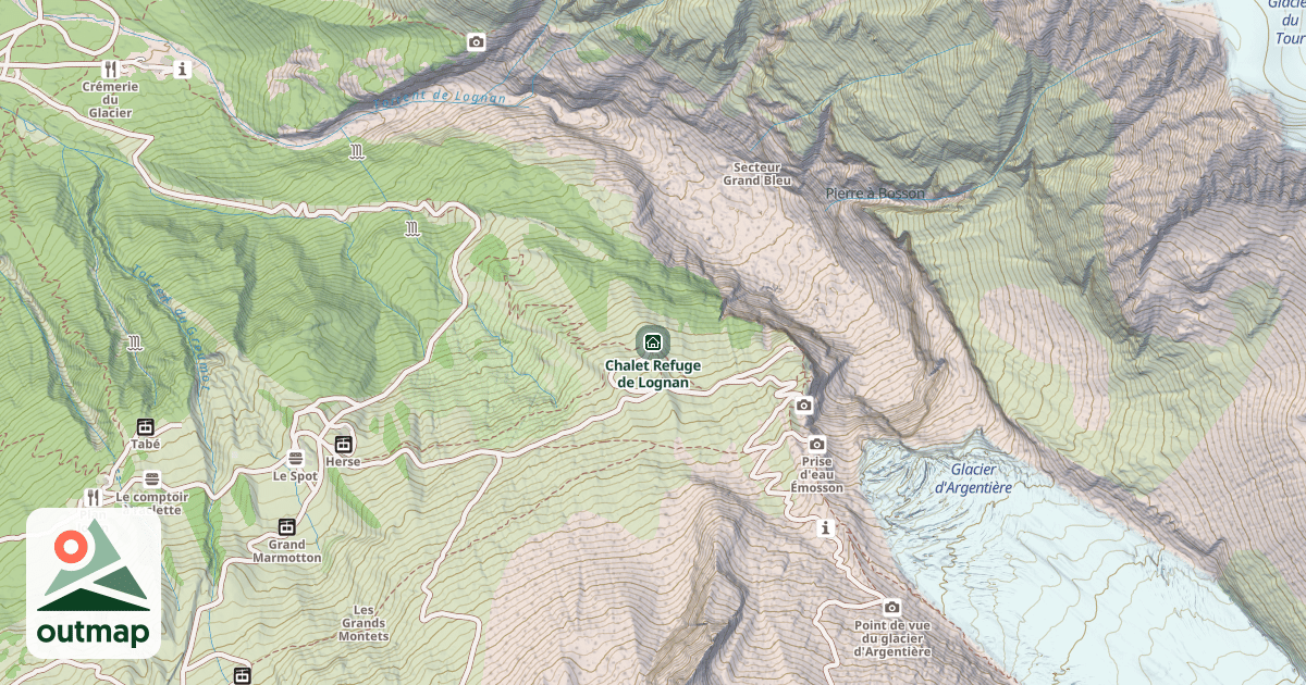 Map of Chalet Refuge de Lognan