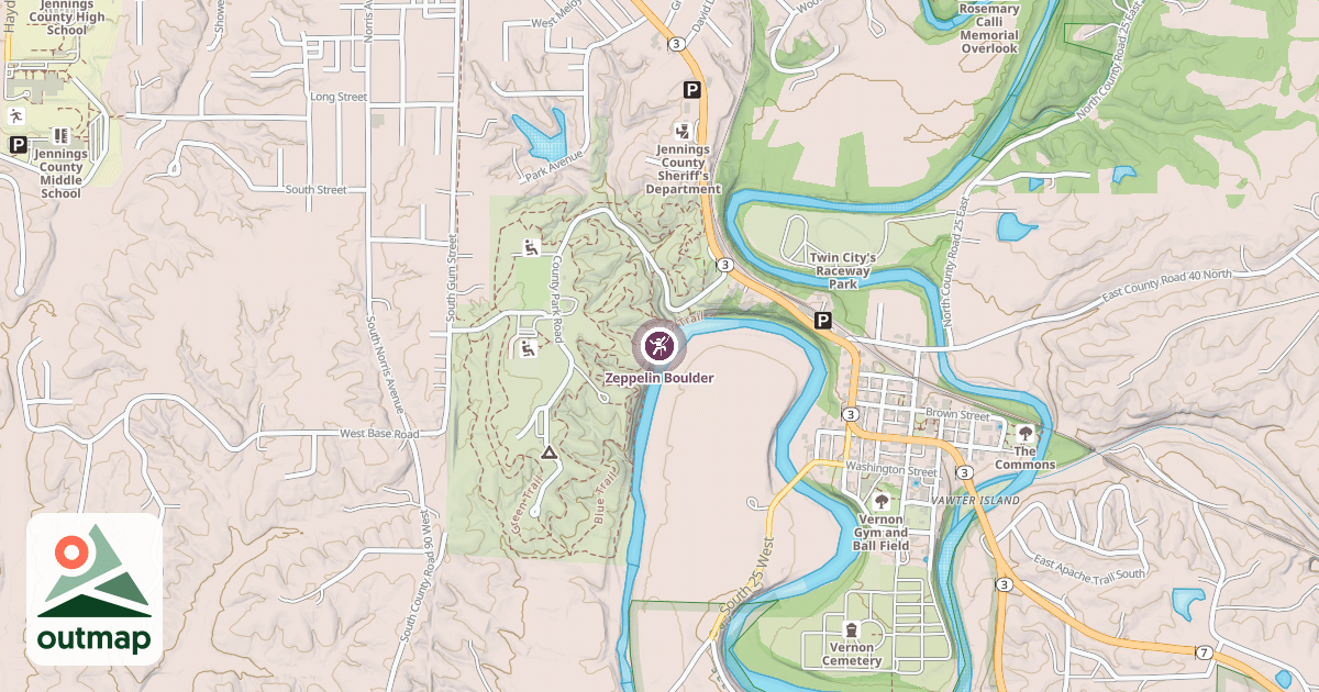 Map of Zeppelin Boulder