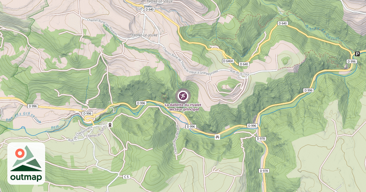 Map of La dallette du rivalet - secteur principal
