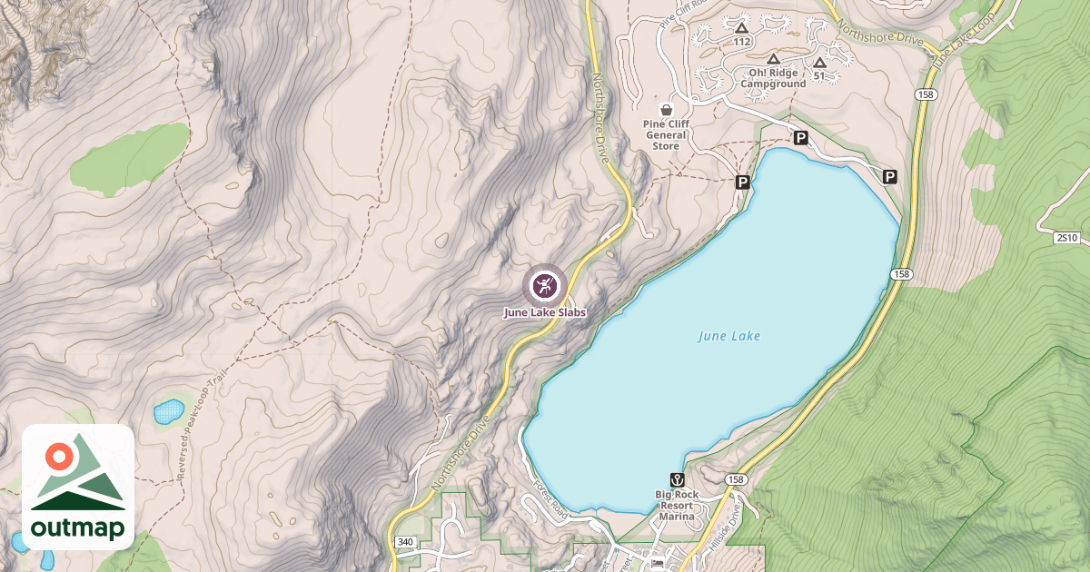 Map of June Lake Slabs