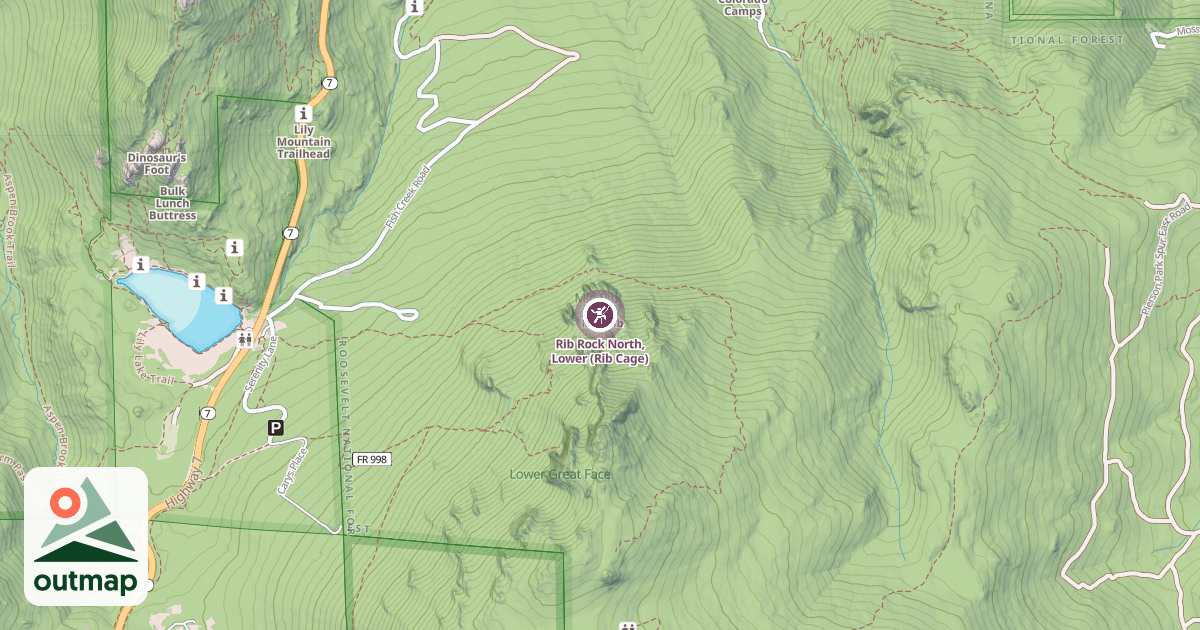 Map of Rib Rock North, Lower (Rib Cage)