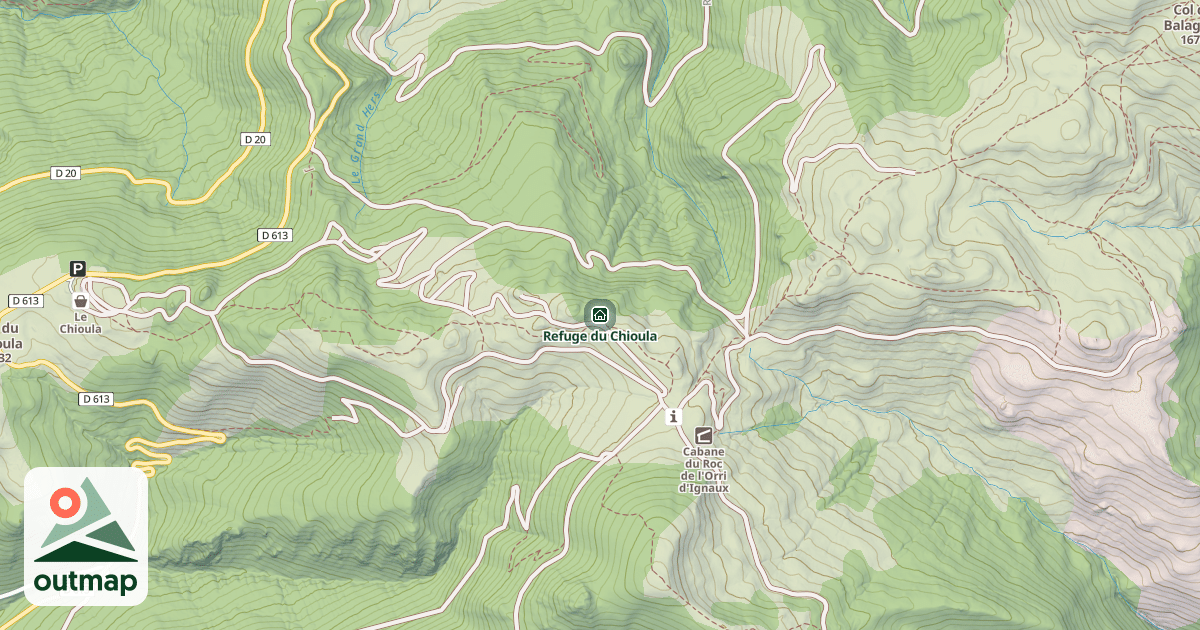 Map of Refuge du Chioula