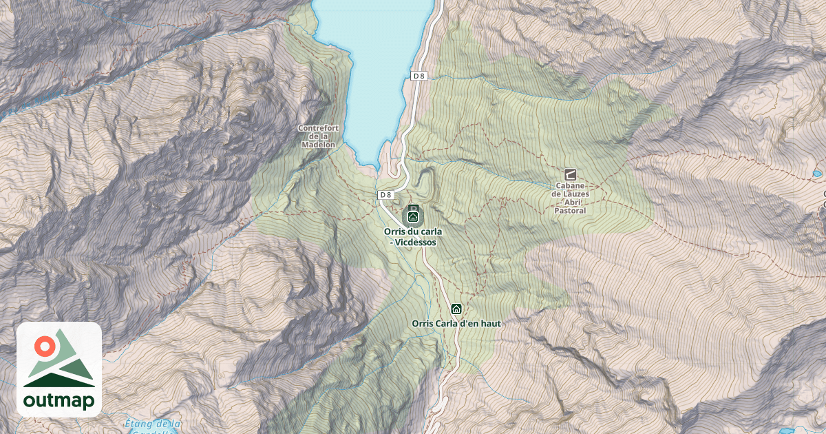Map of Orris du carla - Vicdessos