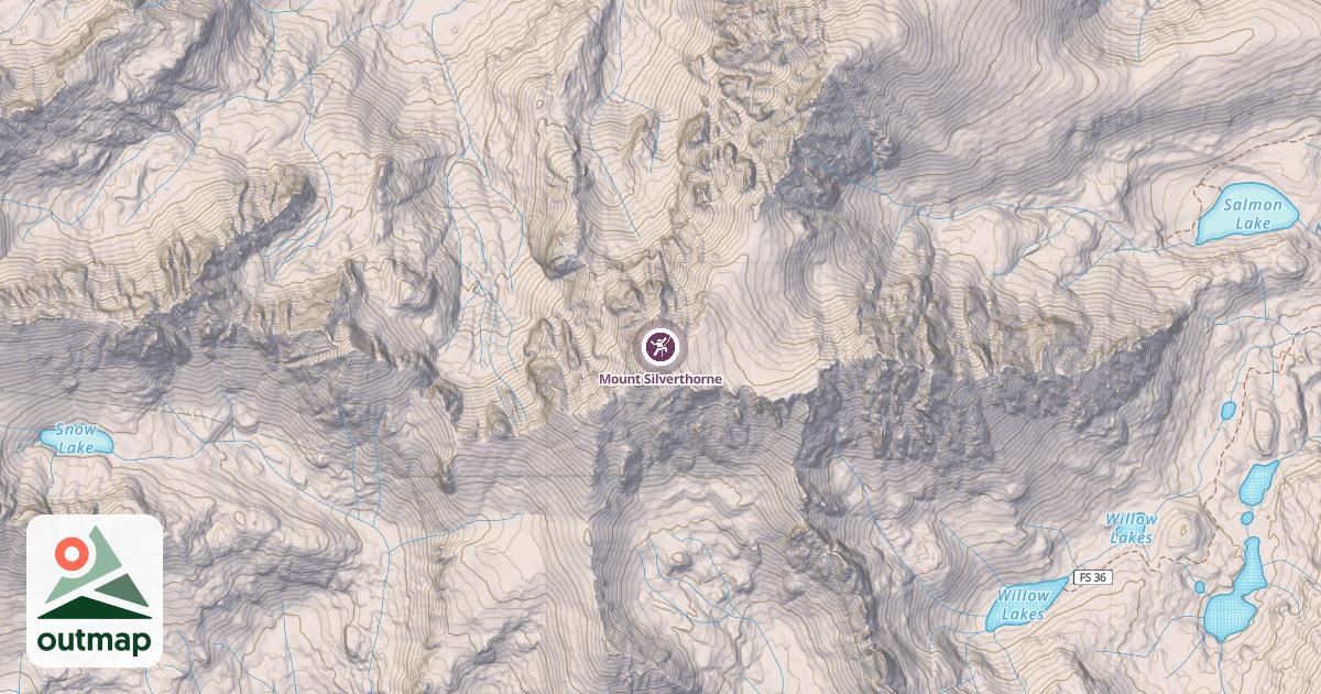Map of Mount Silverthorne