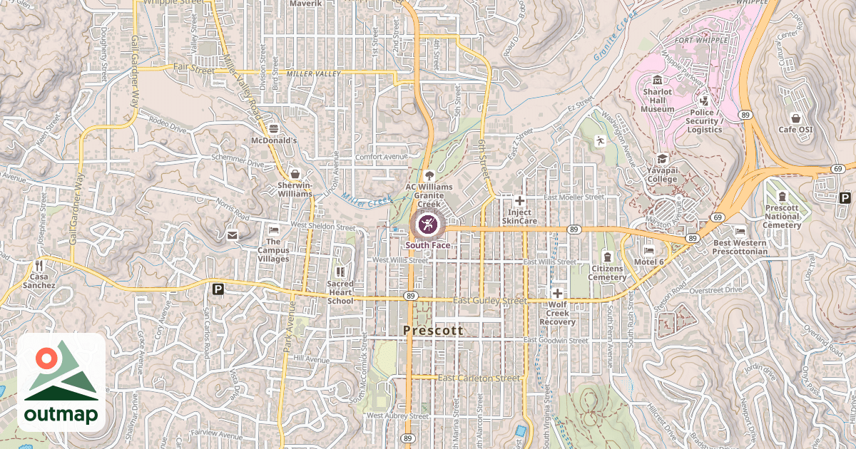 Map of South Face