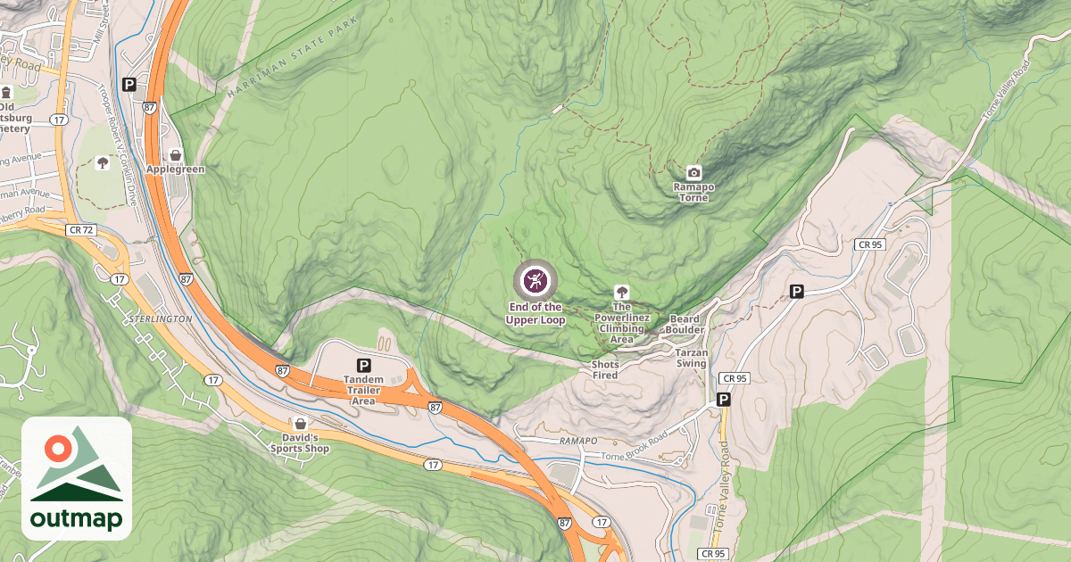 Map of End of the Upper Loop