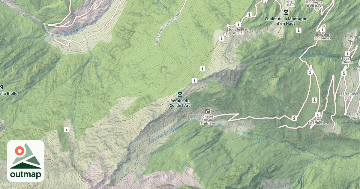 Map of Refuge du Col de l'Arc