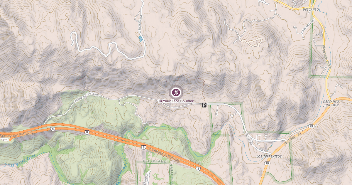 Map preview of In Your Face Boulder