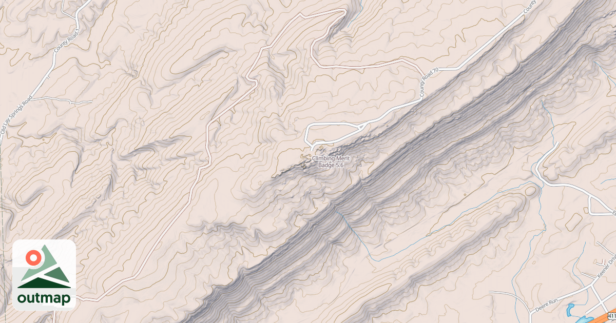 Map of Climbing Merit Badge