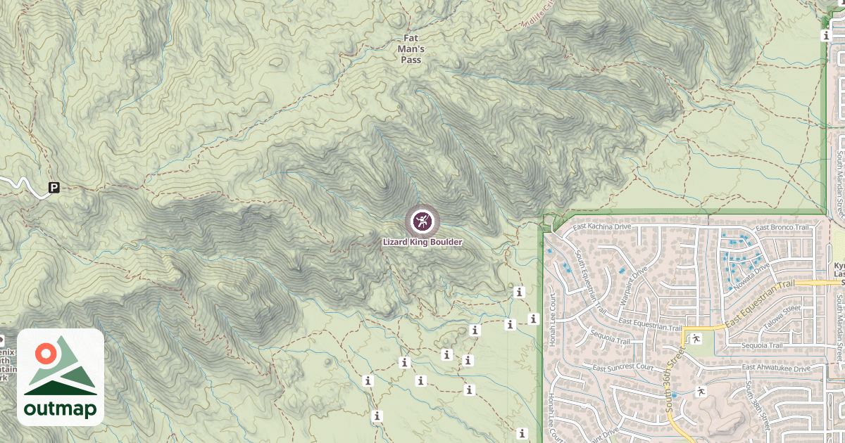 Map of Lizard King Boulder