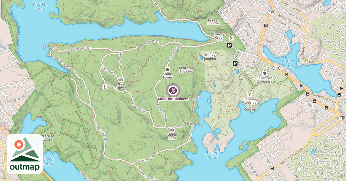 Map of Mud Flat Boulders