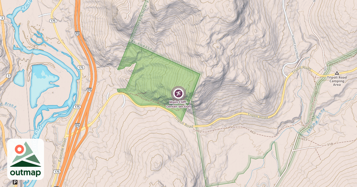 Map of Main Cliff - center section