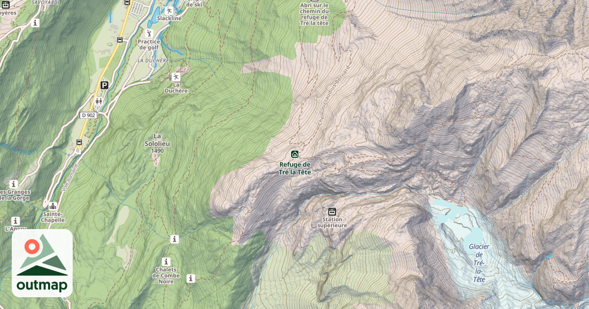 Map of Refuge de Tré la Tête