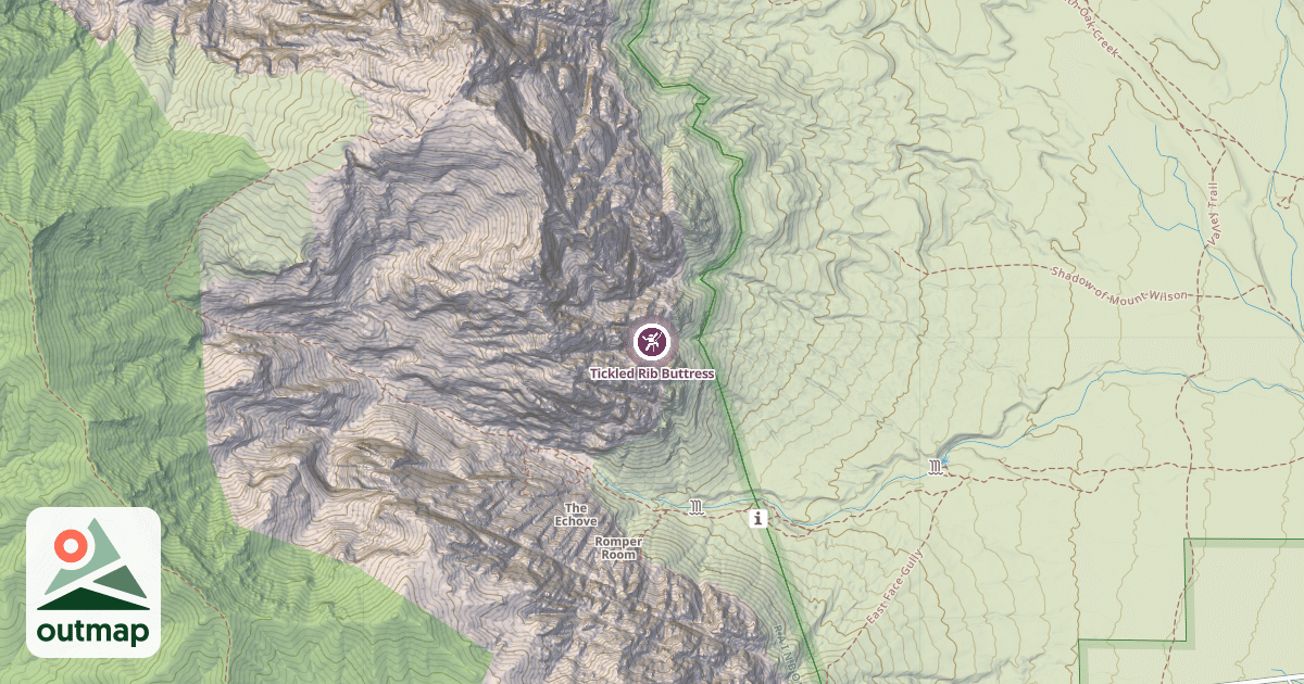 Map of Tickled Rib Buttress