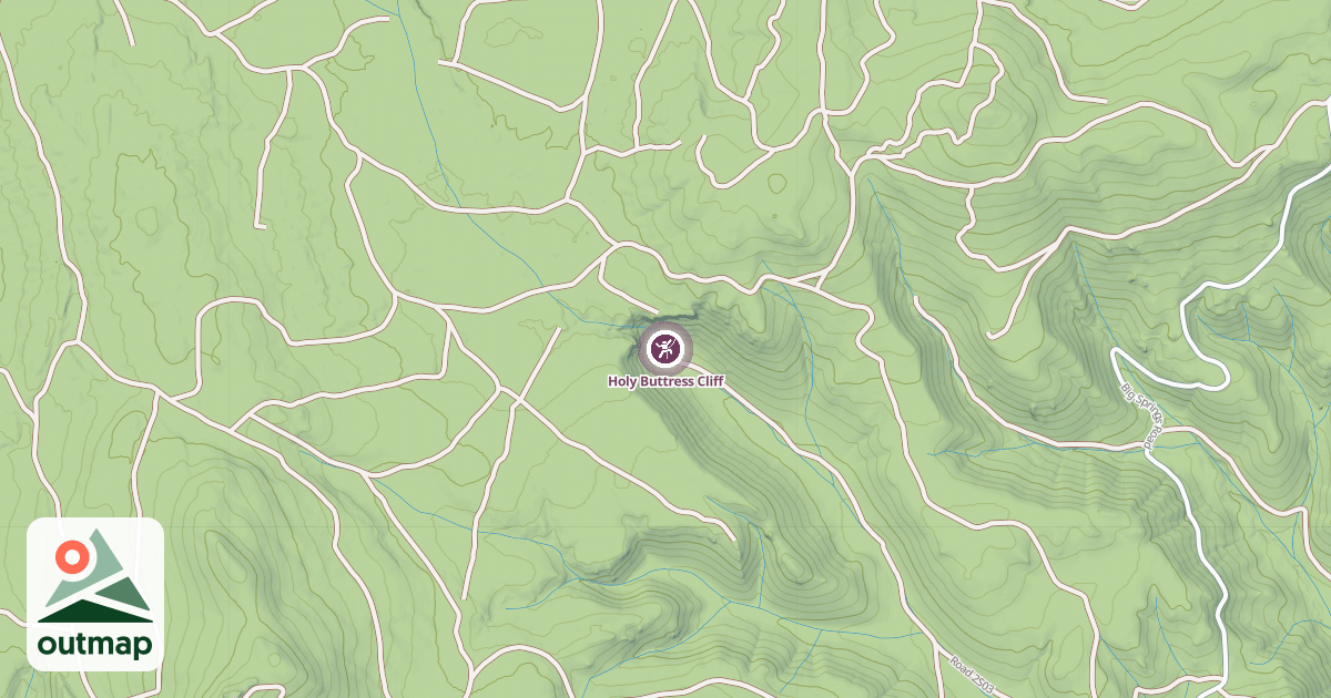 Map of Holy Buttress Cliff