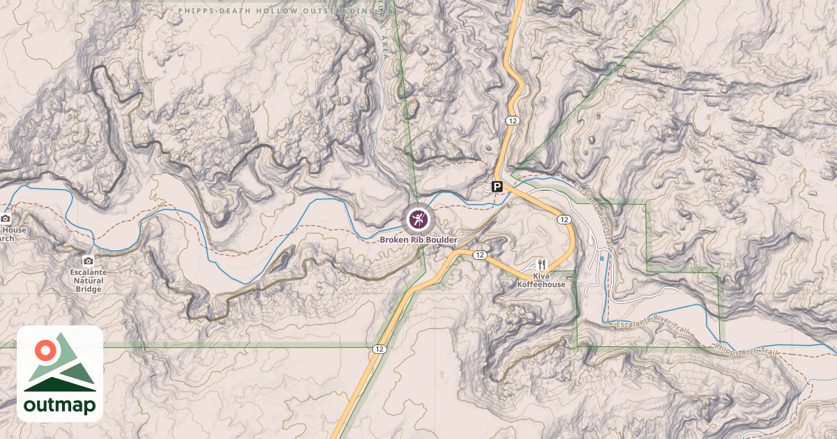 Map of Broken Rib Boulder