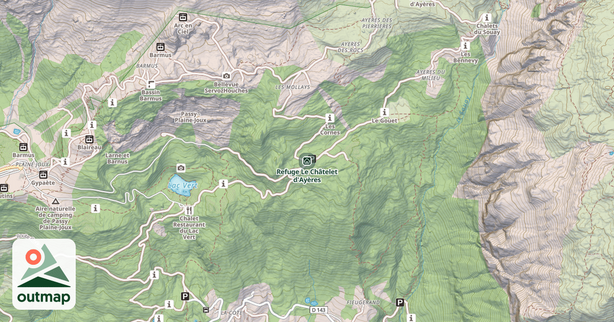 Map of Refuge Le Châtelet d'Ayères