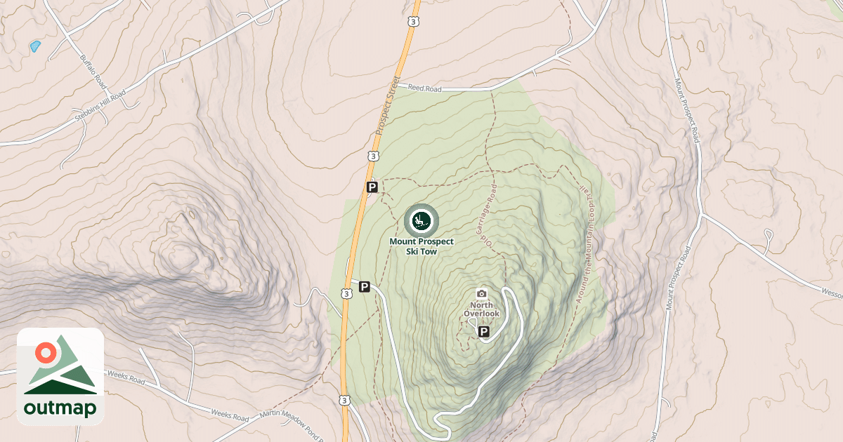 Map of Mount Prospect Ski Tow