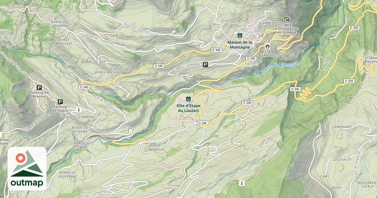 Map of Gîte d'Etape du Lauzart