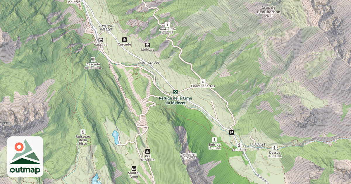 Map of Refuge de la Cime du Melezet