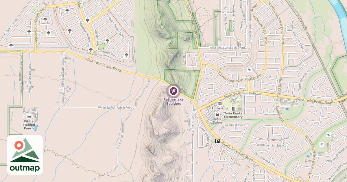 Map of Rattlesnake Boulders
