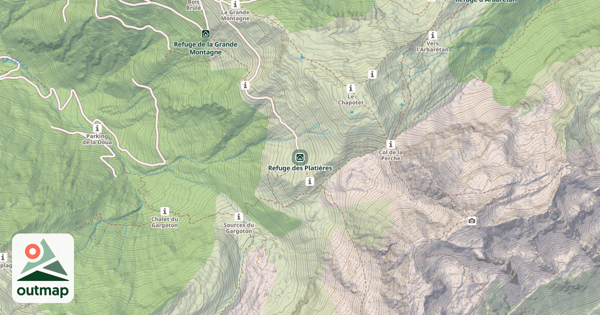 Map of Refuge des Platières