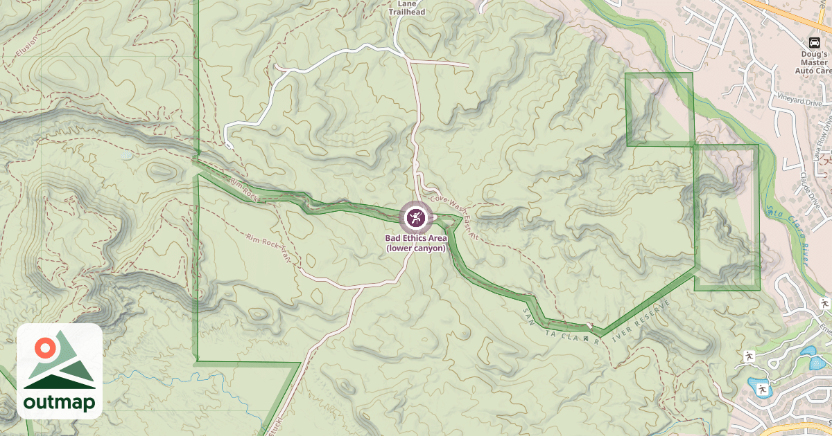 Map of Bad Ethics Area (lower canyon)