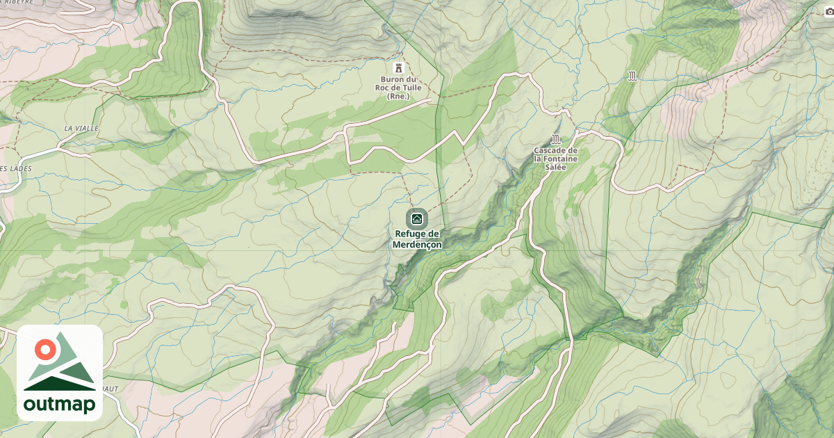 Map of Refuge de Merdençon