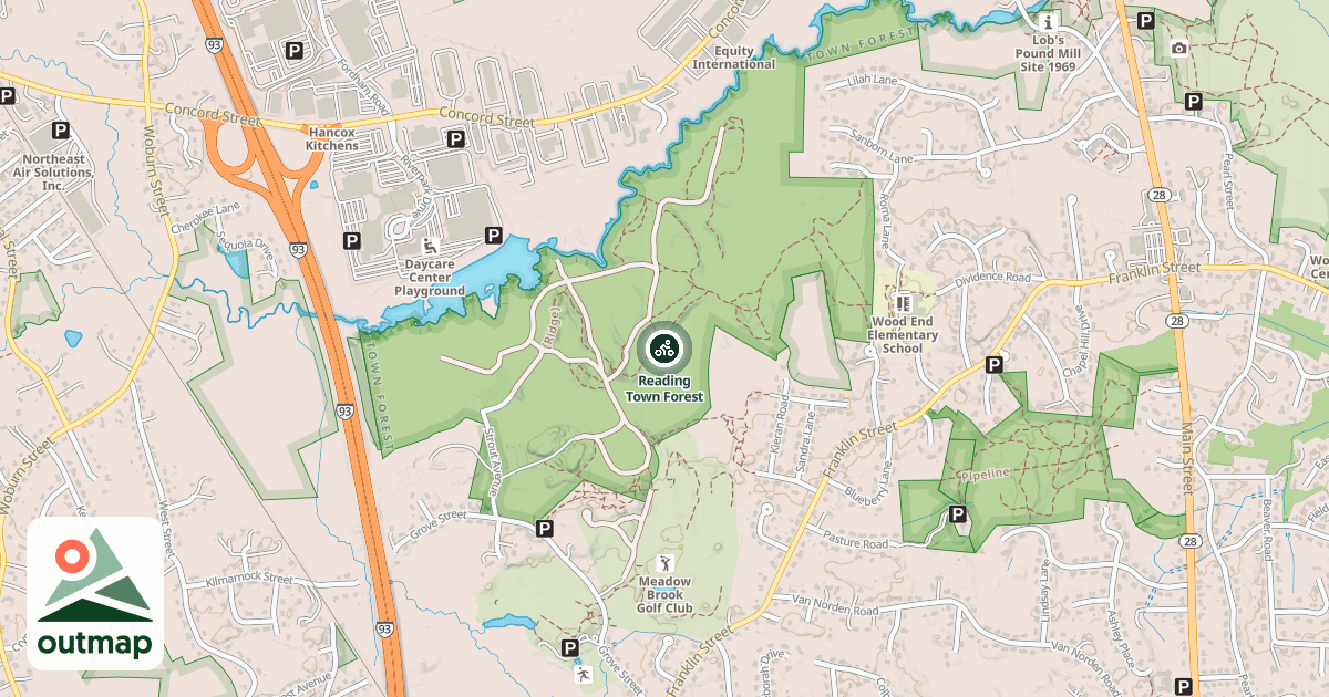Map of Reading Town Forest