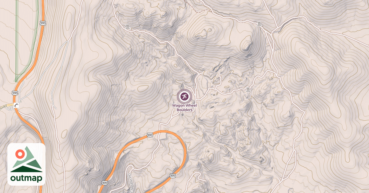 Map of Wagon Wheel Boulders