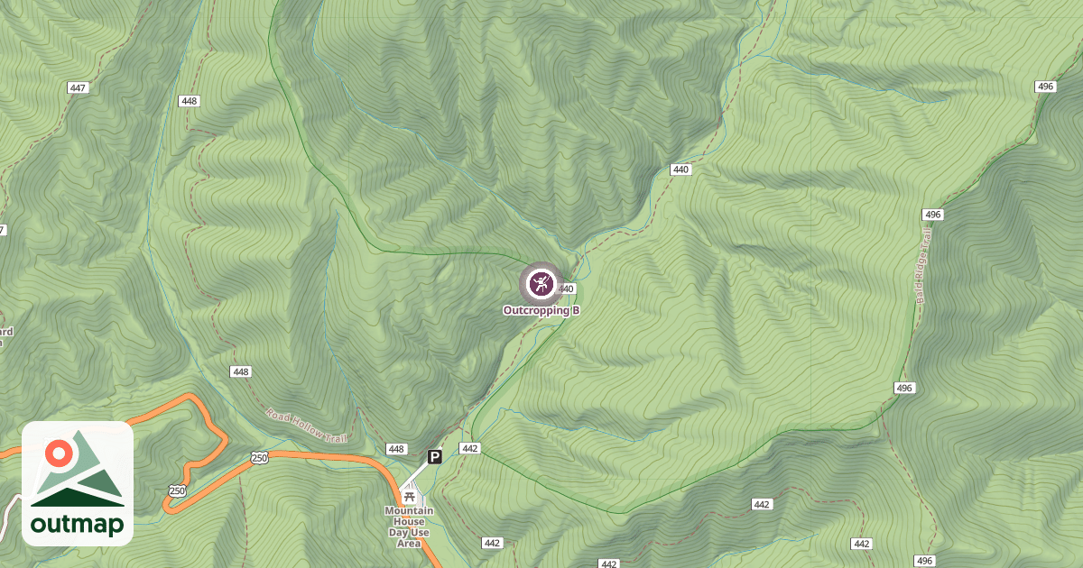 Map of Outcropping B