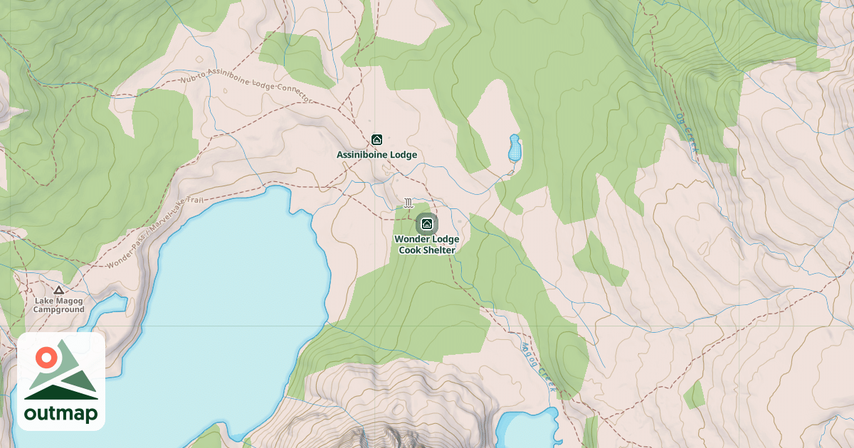 Map of Wonder Lodge Cook Shelter