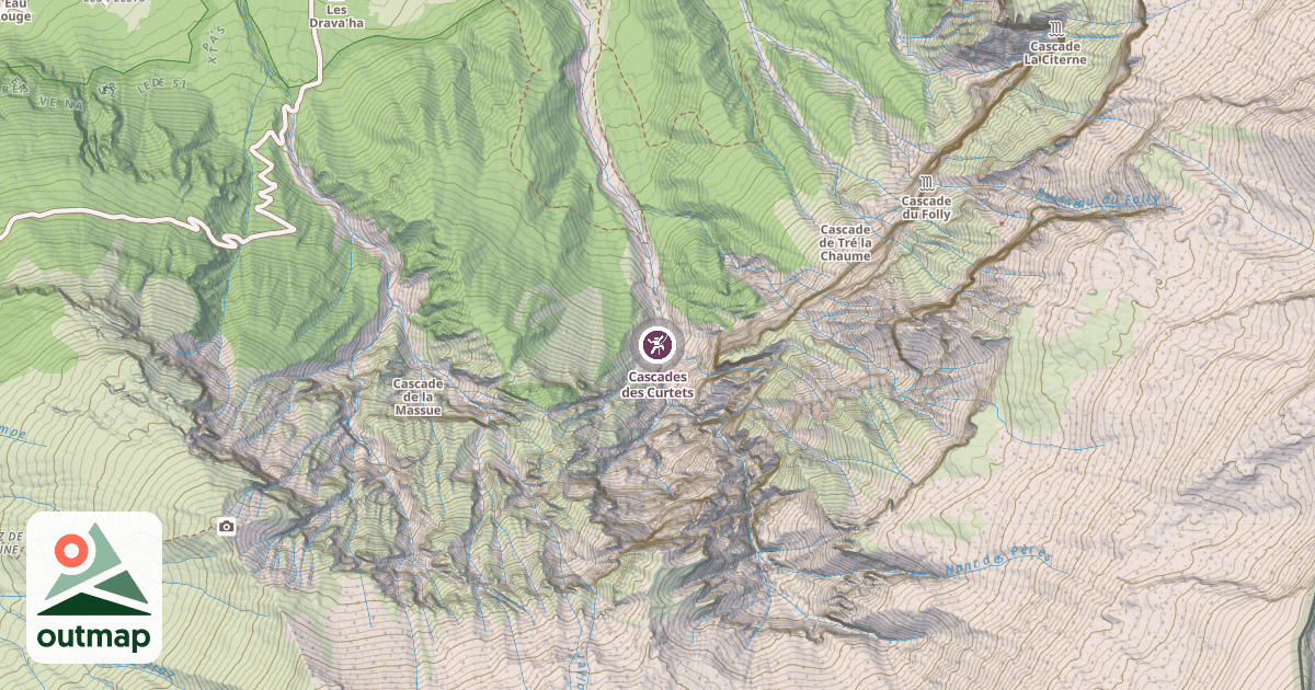 Map of Cascades des Curtets
