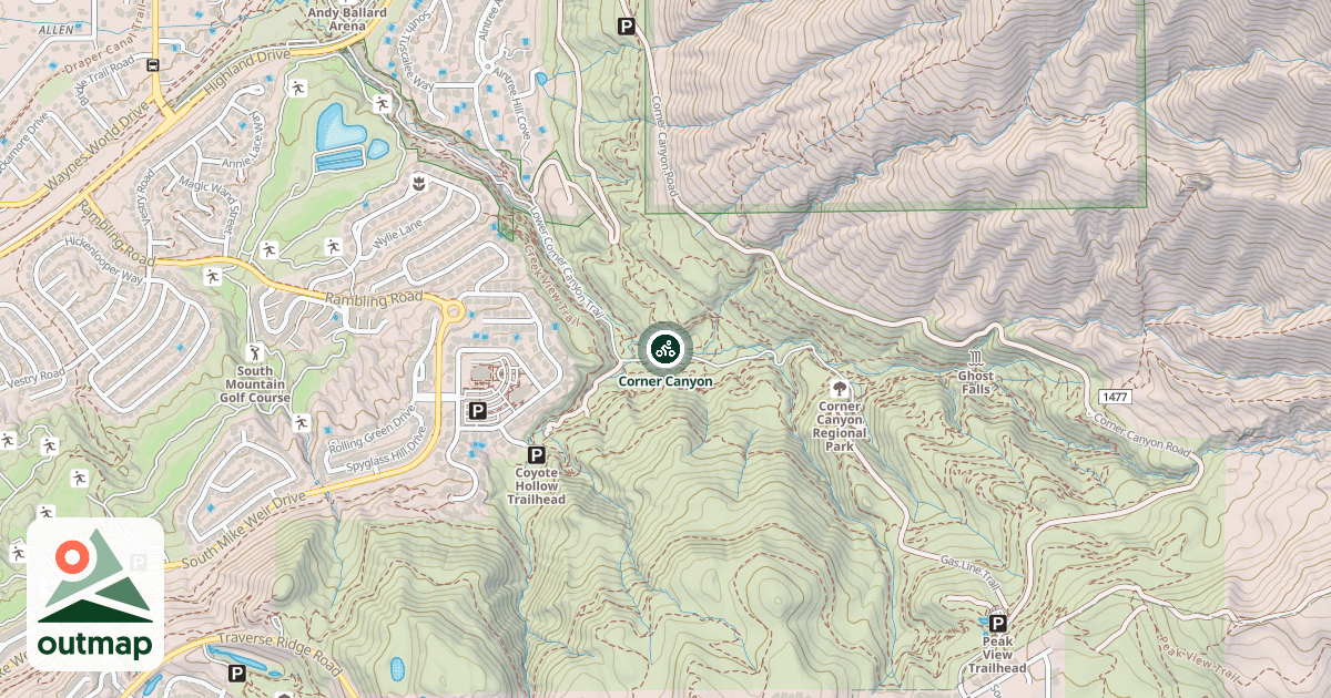 Map of Corner Canyon