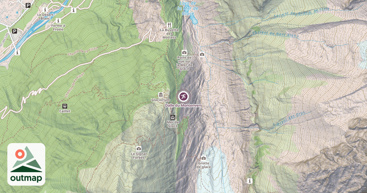 Map of Dalle du Montenvers
