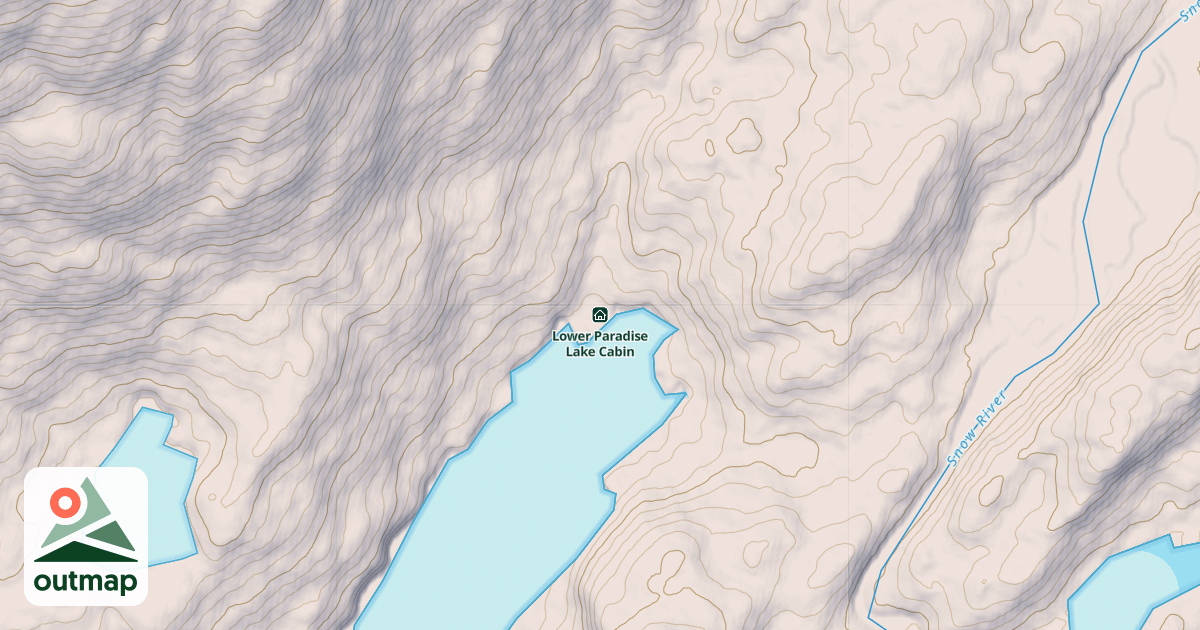 Map of Lower Paradise Lake Cabin