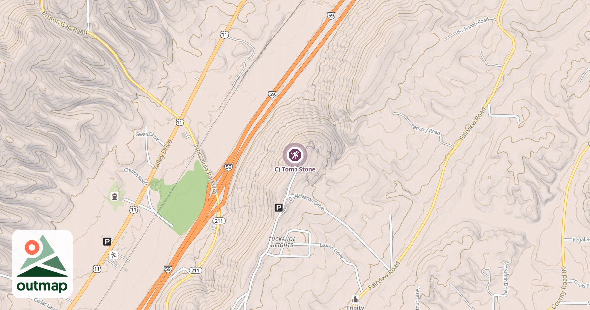Map of C) Tomb Stone