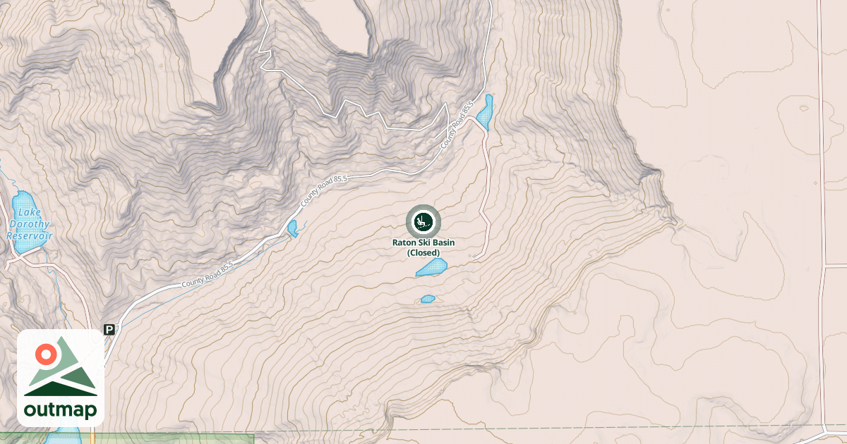 Map of Raton Ski Basin (Closed)