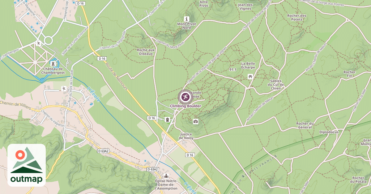 Map of Climbing Boulder