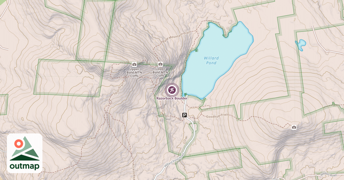 Map of Razorback Boulder