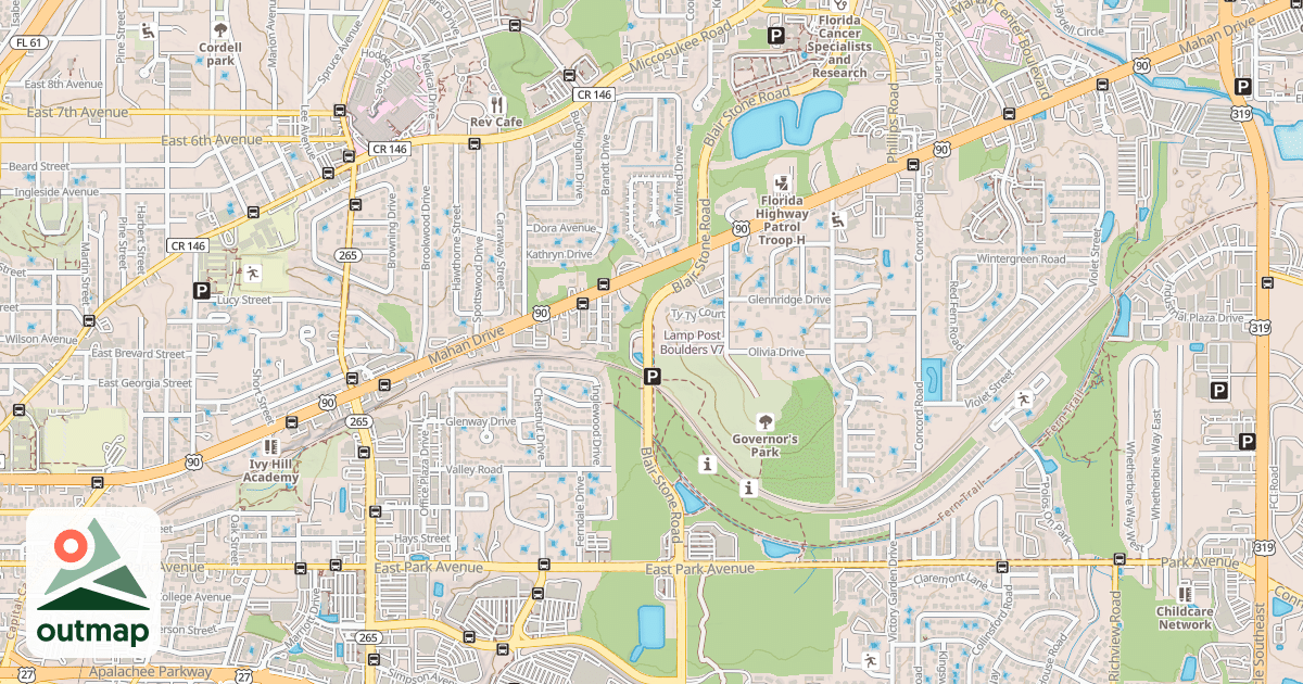 Map of Lamp Post Boulders