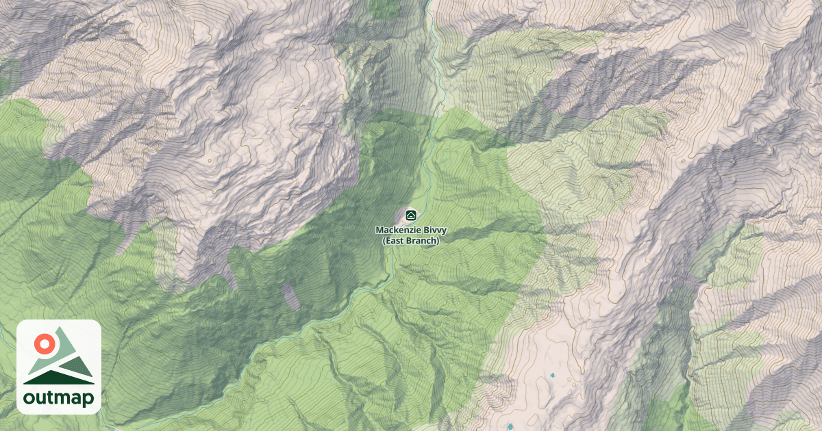 Map of Mackenzie Bivvy (East Branch)