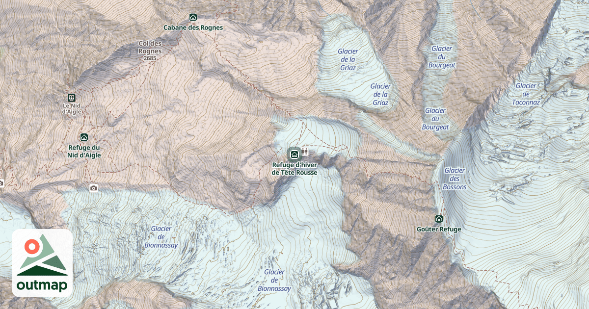 Map of Refuge d'hiver de Tête Rousse