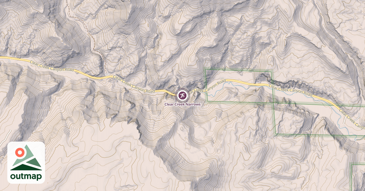 Map of Clear Creek Narrows