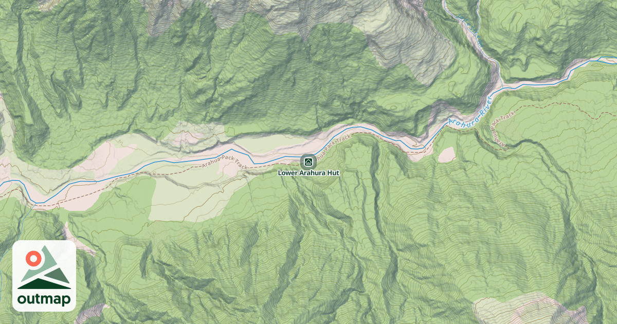 Map of Lower Arahura Hut