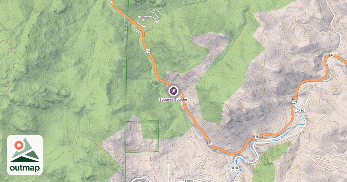 Map of Sugaree Boulder