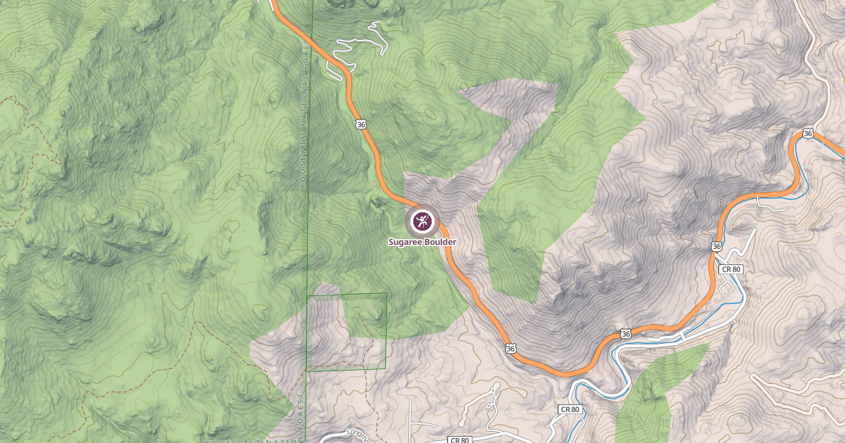 Map preview of Sugaree Boulder